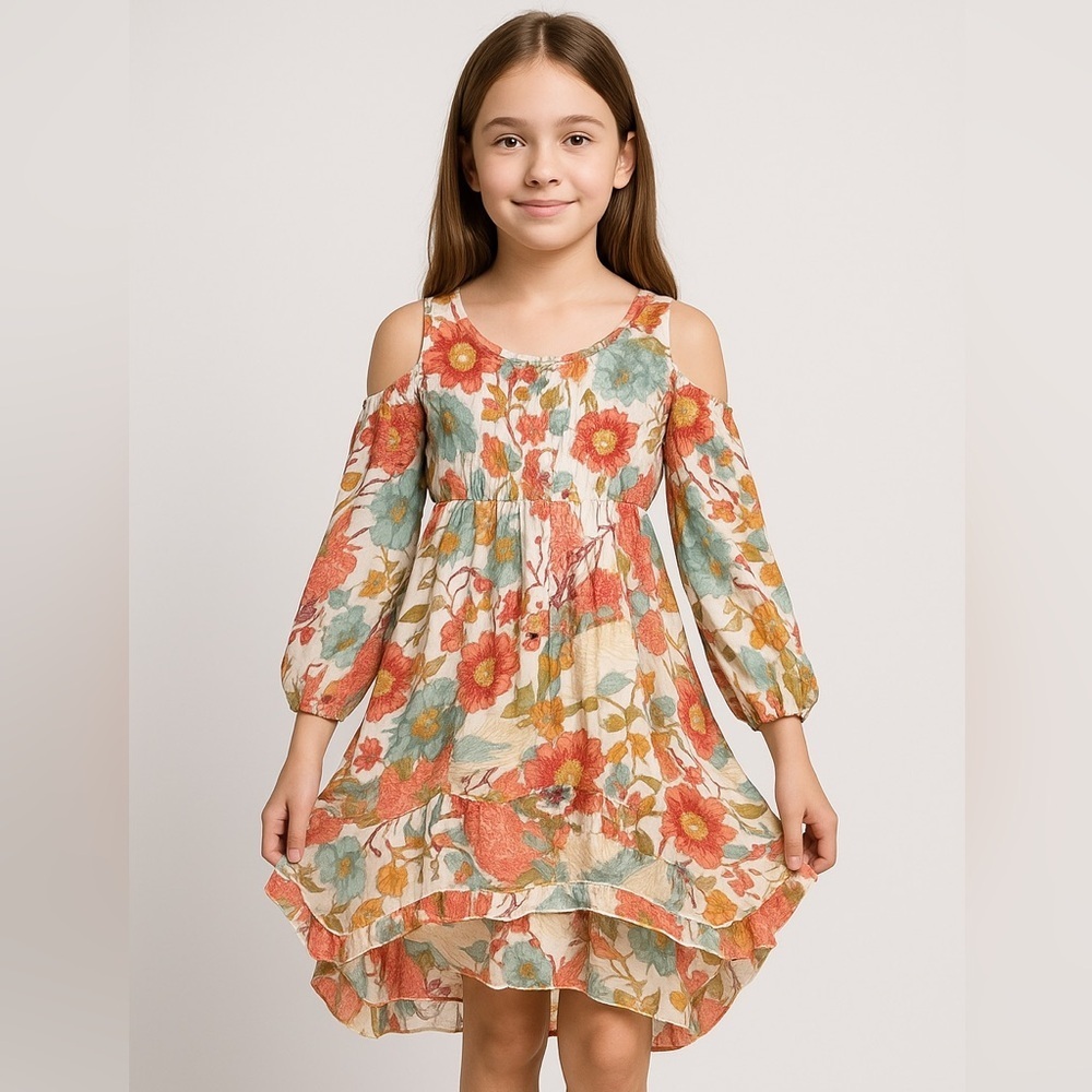Mimi & Maggie cold shoulder dress girls Sz 6